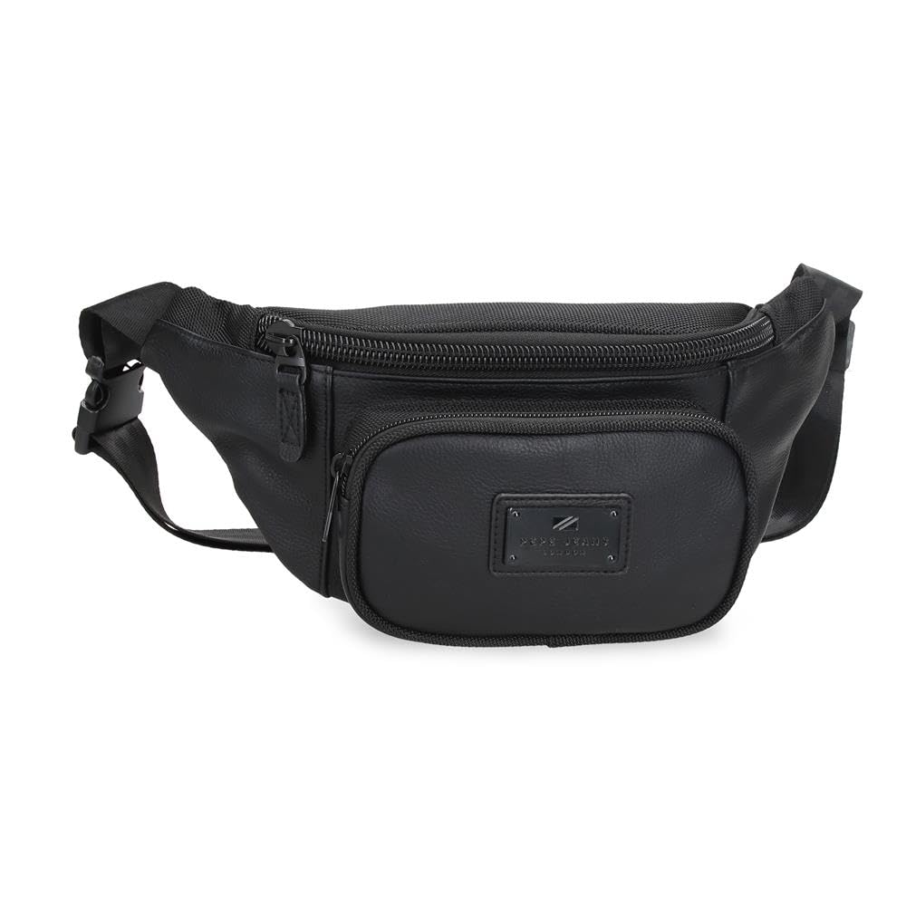 Pepe Jeans Egham Bolso de Mano Negro 25x16x1 cms Poliéster