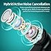 GOLREX Active Noise Cancelling Ear Buds Wireless Earbuds Bluetooth Headphones with 80H Playtime LED Display Charging Case, Over Ear Earphones with Hooks for Sports Running Gym Workout Black