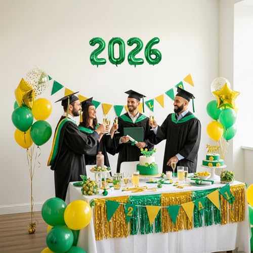 Image of TONIFUL 20 Pcs Number Balloon 2 Set 16 Inch Green 0-9 Numbers Balloons