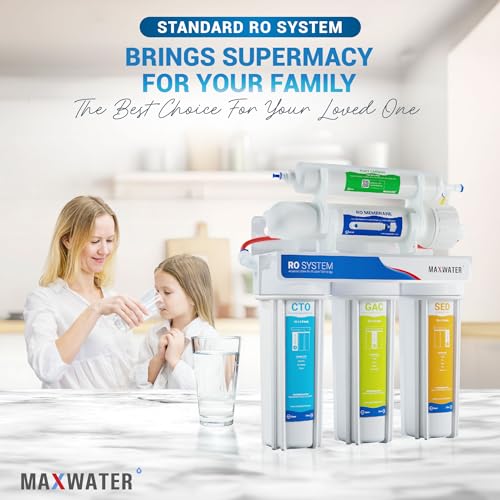 Max Water 5 Stage 100 GPD (Gallon Per Day) RO (Reverse Osmosis) Standard Water Filtration System for Heavy Duty - Under-Sink/Wall Mount - Model: RO-5W3