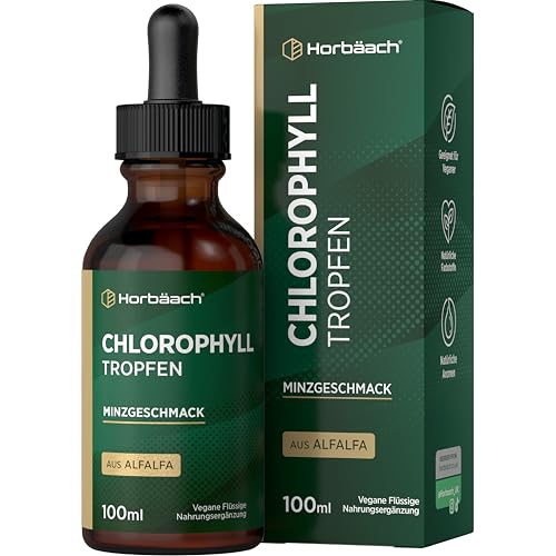 Chlorophyll Tropfen 100ml aus reinem Alfalfa | Vegane Chlorophyll Liquid | Hochdosiert & ohne...