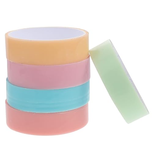 STOBOK 5 rollos de cinta adhesiva de descompresión, cinta adhesiva de bolas adhesivas, color pegajoso, kit de cinta de color caramelo para fiestas