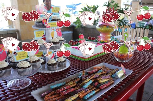 Image of Lucky In Love Garland Banner for Lucky in Love Bachelorette Decorations, Western Bachelorette Party Decoration, Casino Cherry Vegas Bachelorette Party Decor, Las Vegas Shower, Poker Party Decor GL