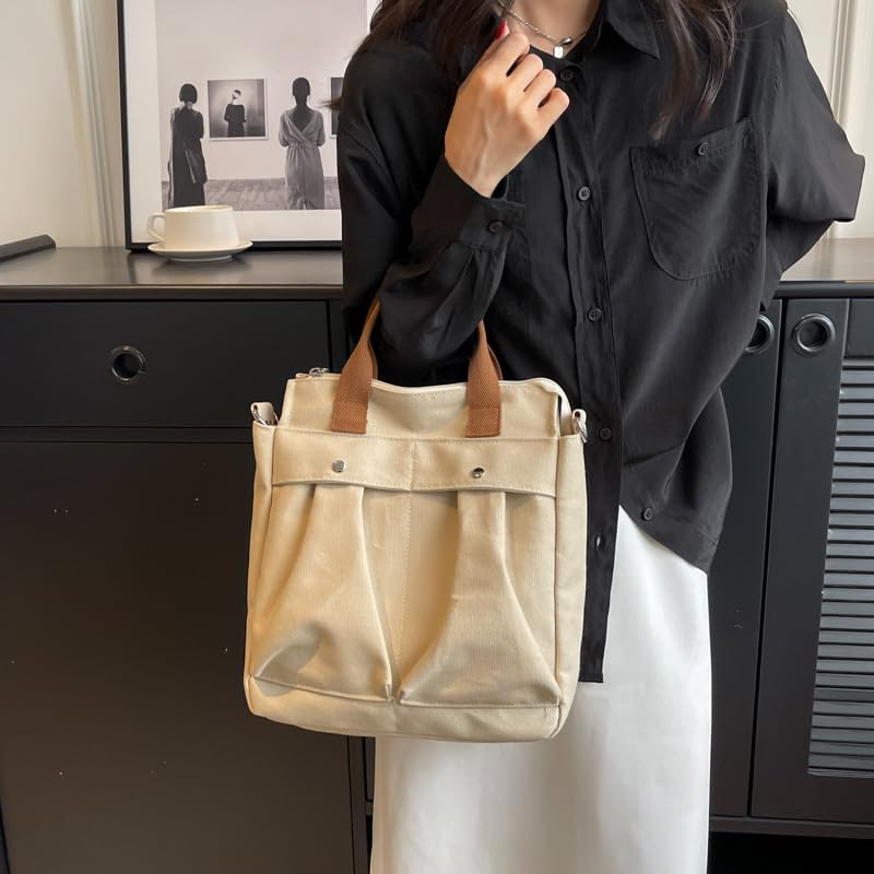 Vintage Canvas Messenger Bag for Women Travel Satchel Shoulder Bag Emo Acubi Laptop Bag Cyber Punk Purse (Gray)4