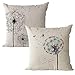 Gspirit federe 2 Pezzi Dente di Leone Romantico Modello Cuscini per divani Decorativo Cotone Biancheria Cuscino copricuscini Divano Caso Federa per Cuscino 45x45 cm