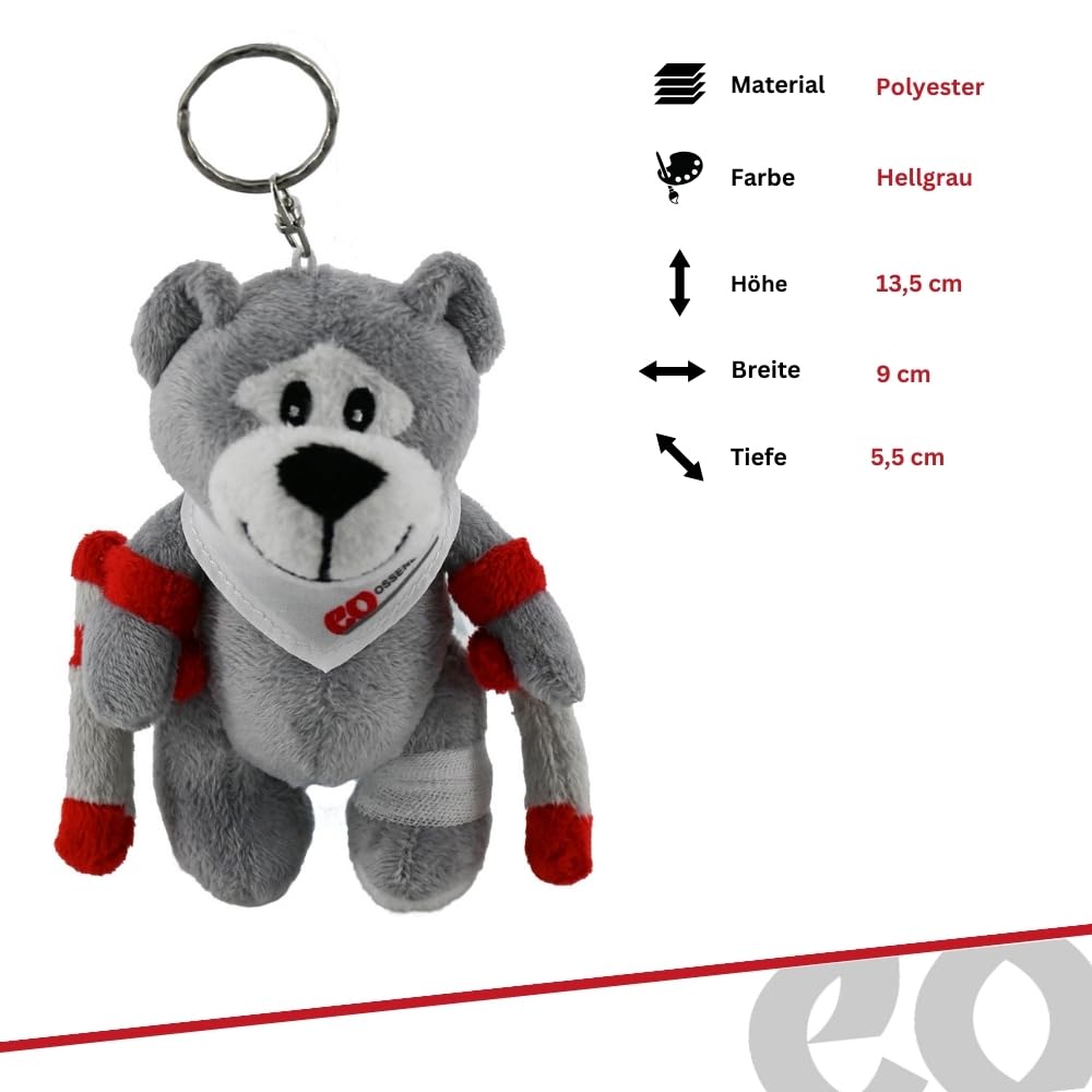 Ossenberg Orsetto peluche con stampelle, grazioso orsacchiotto con stampelle, set da 1 grande, 1 piccolo con anello portachiavi