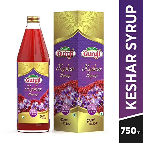 Image of Jai Guruji Keshar Dry Fruit Syrup Sharbat, Instant Refreshing Drink For Summer (Mix with milk Only) - 750ml