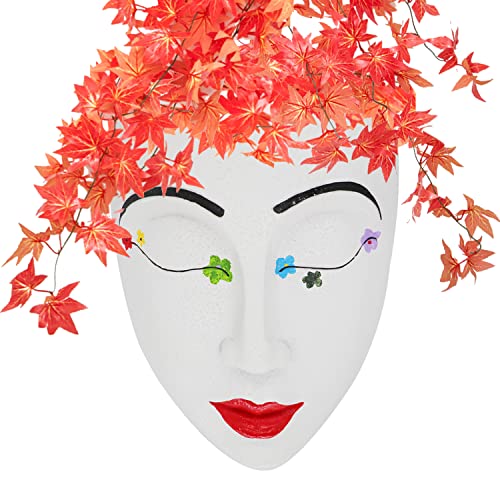 Wall Mounted Face Planter Pot Head Planter For Wall Decor With Drainage, Resin Unique Holder Funny Cute Planter Boho Chic Face Flowers Pots For Indoor Outdoor Plants Succulent Cactus (Boho) #TOP6