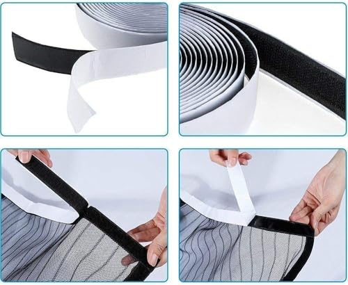 Image of Polyester Magnetic Mosquito Net /Curtain for Door, for All Door Types & Sizes, Auto-Closing Insect Screen to Keep Mosquito Out, 200 x 100 cm, Black