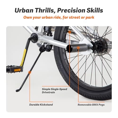 Image of RoyalBaby Kids BMX Bike 20 24 Inch, Professional Aluminum (Silver) or Sturdy Steel (Red /Black), Freestyle Street Bicycle for Beginners & Advanced Riders, Easy Assembly