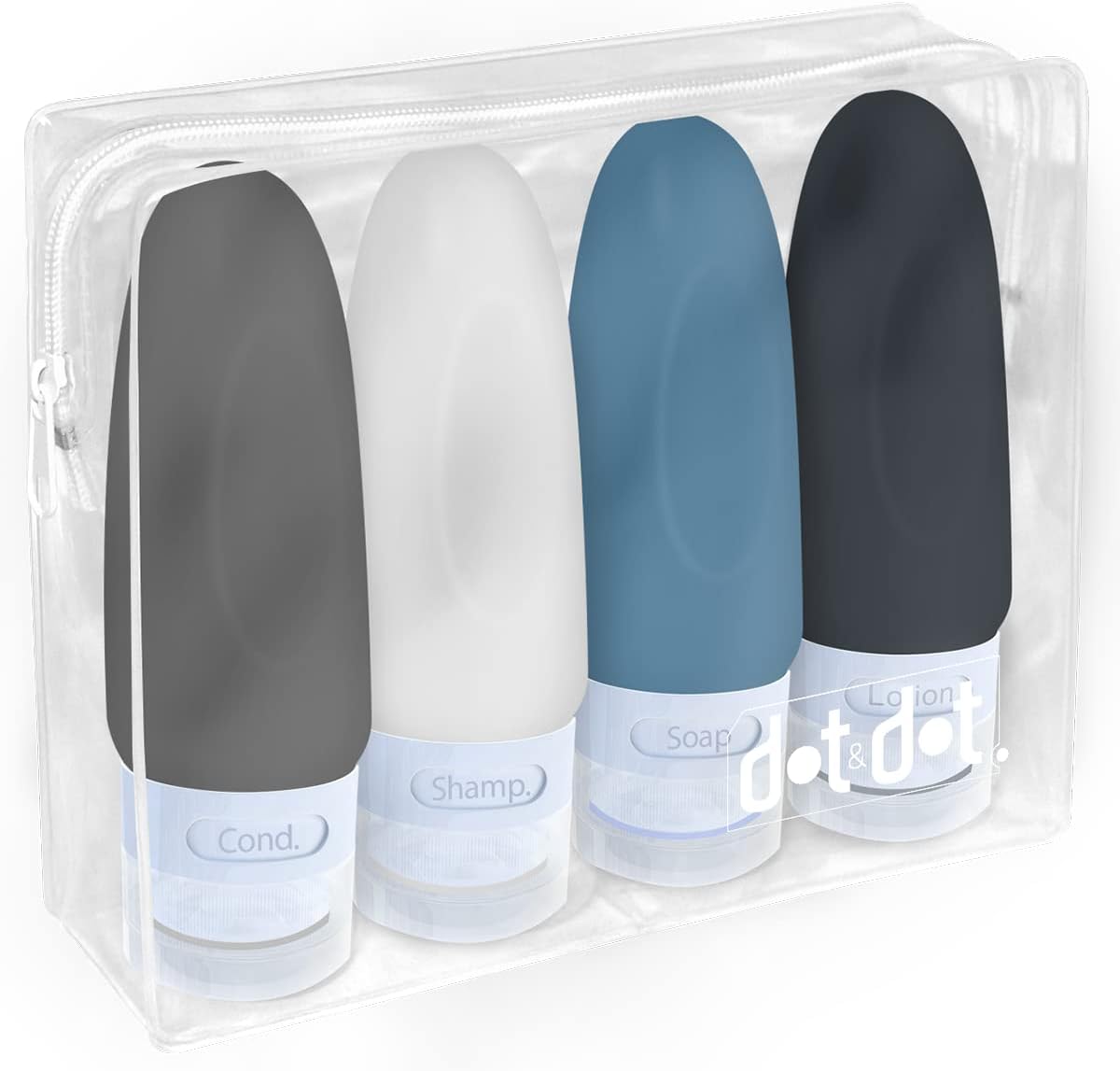 Dot&Dot Leak Proof Travel Bottles for Toiletries 4 Pack