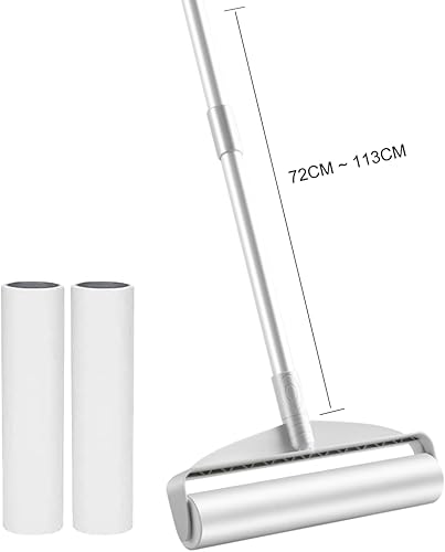 Recambio de rodillo de pelusa, eliminación extra pegajosa de pelo de mascotas, 2 recargas, 120 hojas en total, 60 hojas por recarga, 9.4in de largo