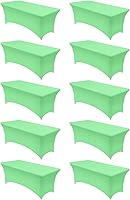 Vista 69 de Utopia Kitchen Mantel de Spandex Paquete de 2 [6 pies, Blanco] Ajustado, Entallado, Lavable y Resistente a las Arrugas, Mantel Elástico Cubierta