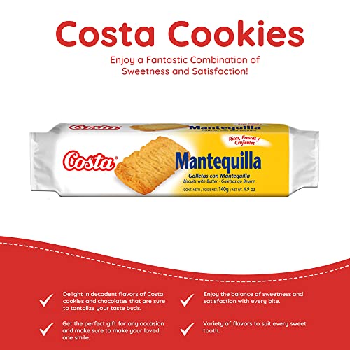 Costa Natural Coconut Cookies - Crisp Cookies With Yummy Coconut Flavor, Cookie Snacks For Kids And Adults, Snack Packs For Breakroom Snacks, Coffee Time And More (Imported From Chile 125G/4.4Oz) #TOP2