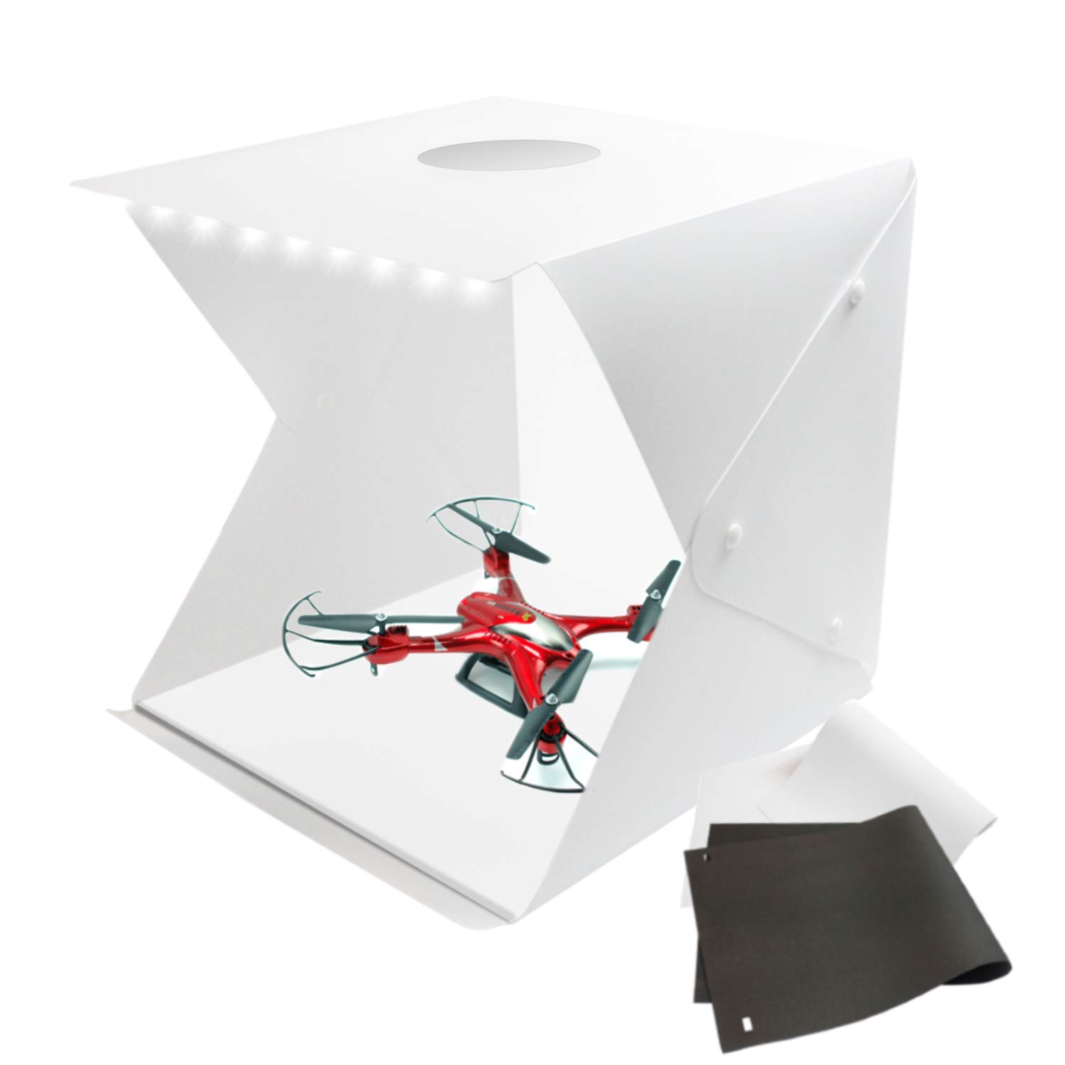 LimoStudio16-inch Cubic 70 LED Light Foldable & Portable Photo Shooting Tent Box Kit, Including White/Black Background, USB Cable Power, Commercial Product Shoot, Small Medium Size Product, AGG2334