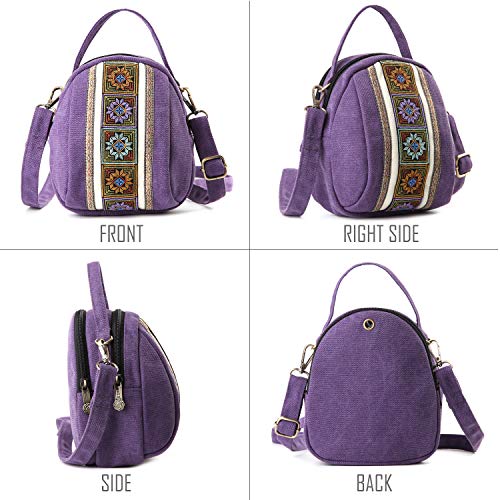 Goodhan Embroidery Canvas Crossbody Bag Cell phone Pouch Coin Purse for Women3