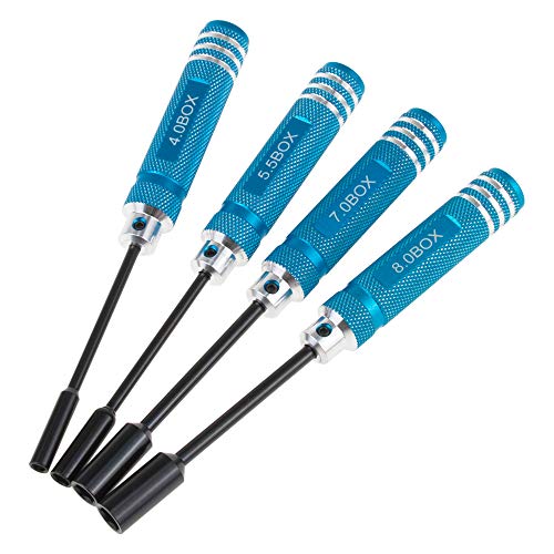 4pcs Spanner Sleeve Wrench Hex Nut Sockets Set Screw Drivers Wheel Spanner Installation Repair RC Tool