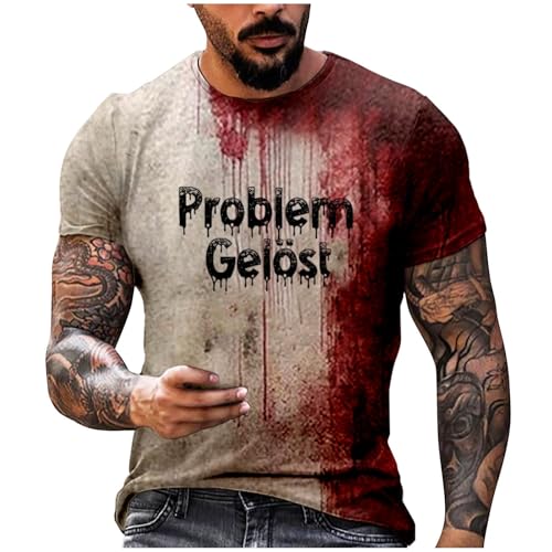 Problème Résolu Halloween T-shirt Homme Décontracté Col Rond Motif Éclaboussures de sang Haut Chemise Horreur Imprimé Sanglanté Manches Courtes Top Grande Taille, #01-01, XL Problème Résolu Halloween T-shirt Homme Décontracté Col Rond Motif Éclaboussures de sang Haut Chemise Horreur Imprimé Sanglanté Manches Courtes Top Grande Taille, #01-01, XL