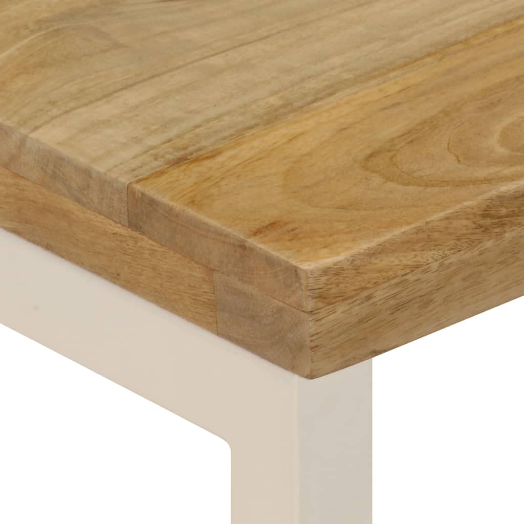 Stolik kawowy 100 x 50 x 35 cm lite drewno mango | Stal, polerowana, lakierowana, stół akcentowy, łatwy montaż, niepowtarzalny design