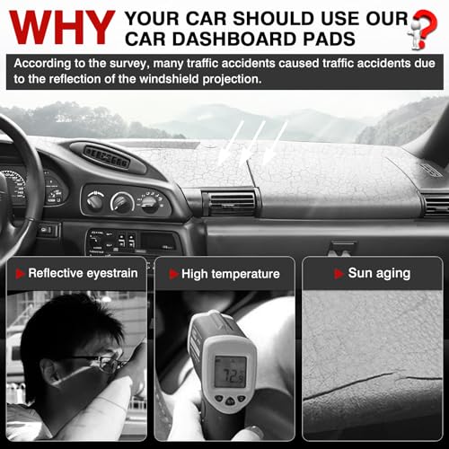 Image of Autorder Dashboard Cover Mat for 1993 1994 1995 1996 Chevrolet Camaro Accessories Dash Cover Upgrade Velvet Dash Mat Sunshade Glare UV Rays Protector