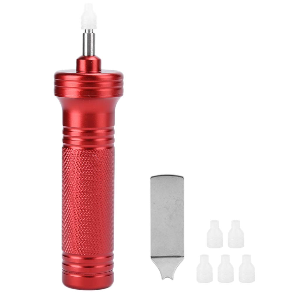 Pompe d’extraction de verre de montre, outil professionnel d’ouverture de boîtier de montre, kit de réparation de montres en métal avec 5 buses et outil à barrette de ressort, pour