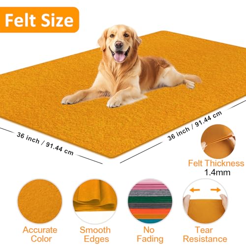 Image of XSEINO Antique Gold Large Felt Fabric 36 inch X 36 inch(1 Square Yard), 1.4 mm Thick Soft Felt Fabric Sheet for Crafts, Yellow Series Colors Soft Nonwoven Fabric, Fit for Decoration, Sewing, DIY Crafts
