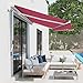 Outsunny 13' x 8' Retractable Awning, Patio Awnings, Sunshade Shelter w/Manual Crank Handle, UV & Water-Resistant Fabric and Aluminum Frame for Deck, Balcony, Yard, Wine Red