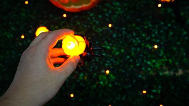 Image of Dazzle Bright 12 Pack Halloween Spider Tea Lights Candles, Battery Operated LED Flameless Spider Candles Holder Lights, Spooky Halloween Decorations for Party Table Home Decor