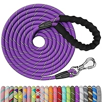 NTR Heavy Duty Large Dog Leash, 30FT Reflective Dog Leash with Swivel Lockable Hook and Comfortable Padded Handle, Puppy Leash for Walking, Hunting, C NTR Heavy Duty Dog Leash, Black 10MM 15FT Training Leash with