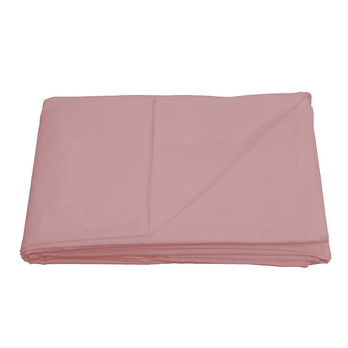 Sleepdown Flat Sheet Bed Linen Bedding Super Soft Easy Care Cotton Blend Plain Dyed Bedsheet Non Iron - Soft Pink - Single, 5056242724940