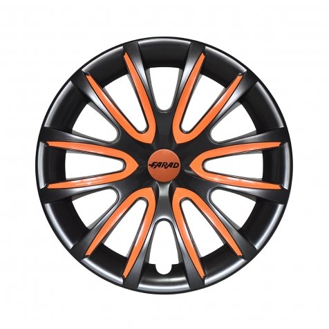 Farad Enjoliveurs universels Deux Tons 16 Pouces Black/Orange