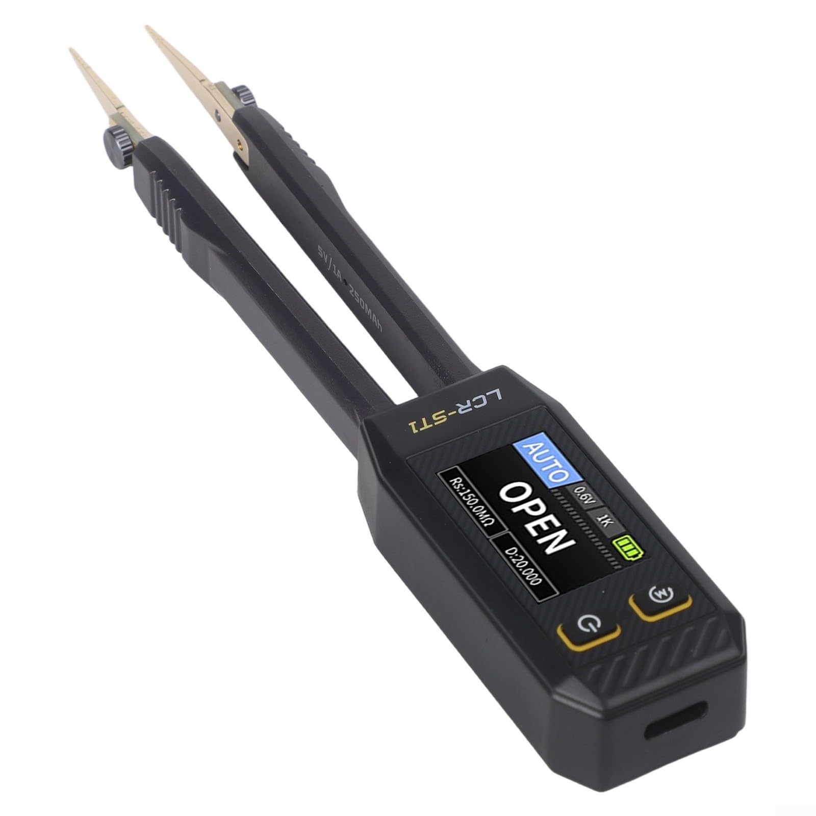 LCR-Messgerät LCR-ST1 Digital Brückenmesszange mit 3 Frequenzen für SMD Bauteile Automatischer Tester USB-C 1.14 Zoll Display