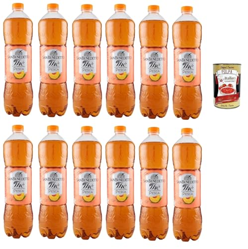 Thé glacé San Benedetto 12x 1,5 L thé au pêche et pulpe tomate Italian Gourmet