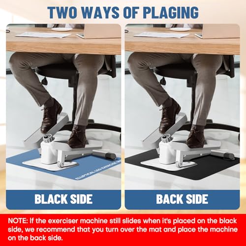 Image of Under Desk Elliptical Mat - Non-Slip Exercise Equipment for Peloton Bike, Small Exercise Mat for Desk Workout Equipment