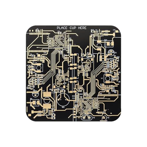 Sottobicchieri per bevande, materiale resistente al calore, 9x9 cm, cuscinetti per tazze in fibra di vetro, tappetino per tazze con circuiti stampati, design antiscivolo, per caffè, bevande, bar, scri