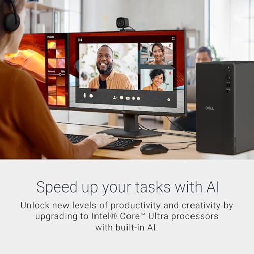 Image of Dell 2025 Tower Desktop Computer - Intel 10-Core Ultra 5 225, 32GB DDR5 RAM, 1TB SSD, Intel UHD Graphics, Wi-Fi 6 & Bluetooth 5.4, Win11 Pro, HDMI, w /Wired Keyboard & Mouse