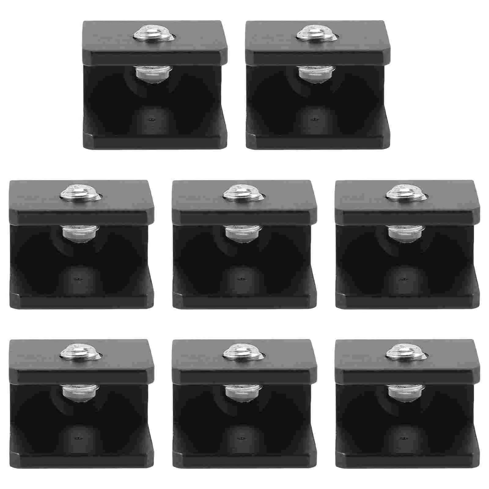 24 Pcs Glass Clip Shelf Brackets Wall Mount Black Shelves Shower Clamp Holder Clips(3.8x2cm)