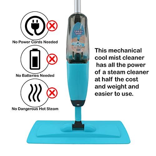 360 Spin Spray Mop Strongest Heaviest Duty Mop - Includes Refillable 700ml Bottle & 2 Reusable Microfiber Pads - Thumbnail 2