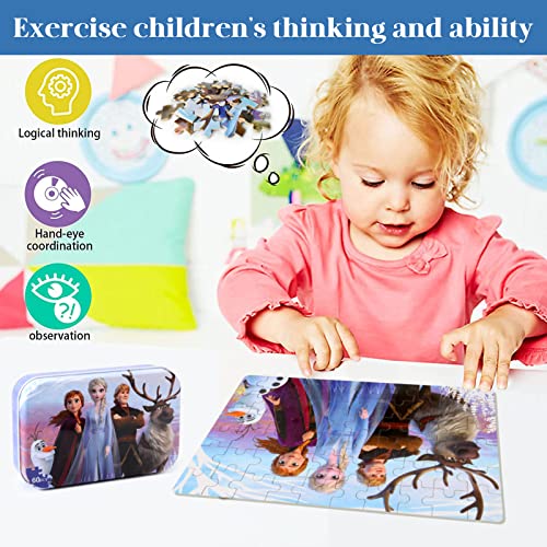 Mzzotoy Puzzles For Kids Ages 4-8, 60 Pieces Puzzles For Kids Ages 3-5 In A Metal Box Girls And Boys Learning Educational Jigsaw Puzzle Toys Gifts thumb #2