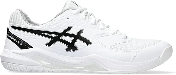 ASICS Men's Gel-Dedicate 8 Tennis Shoes, 9.5, White/Black