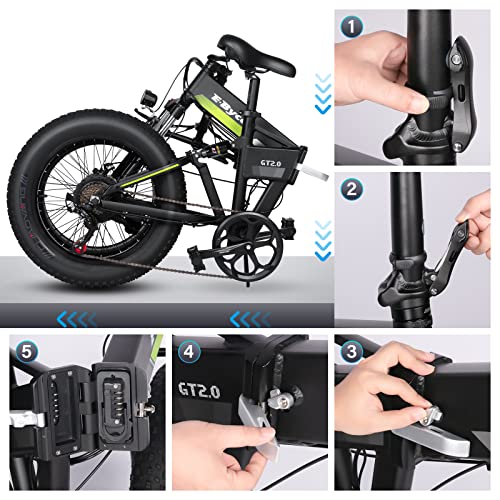 Foldable Electric Bike For Adult 20'' Fat Tire 750W 48V 10Ah Ebike, 32Mph Electric Mountain Bikes Full Suspension, 30 Miles Long Range Pedal Assist Battery Power E Bicycle, 25° Uphill, Class 3 Ebikes #TOP5