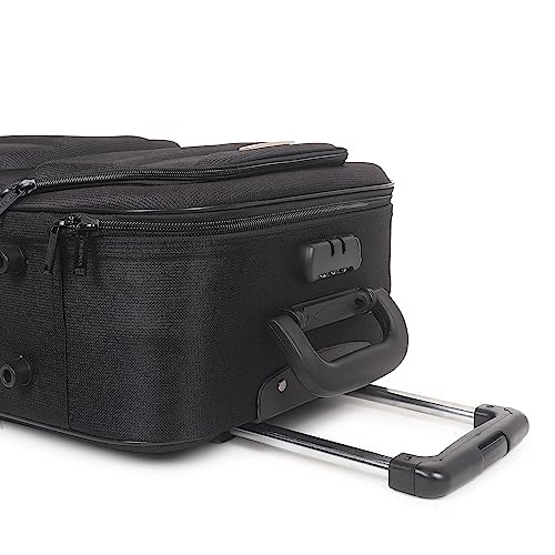 Image of Lightweight Model Polyester Soft-Side 65Cm Medium Chack-in Luggage Trolley Bag...(Medium 24 inches)- Spinner Wheels (Black)