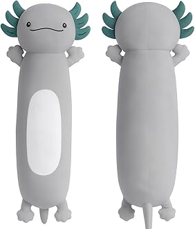 22 inch Cute Giant Grey Axolotl Plush Soft Body Pillow, Large Axolotl Stuffed Animals Toy, Squishy Plushies Gifts for Kids Boys Girls Birthday, Halloween, Christmas