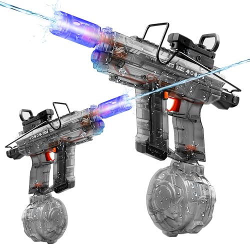 2025 Upgraded 2 Pack Electric Water Gun for Adults - 800ml Large Capacity, 40 FT Long Range, Automatic Water Suction, 40 Mins Continuous Shooting,...