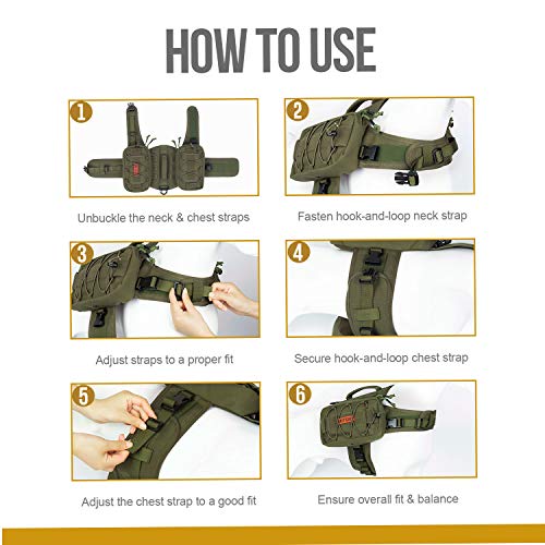 OneTigris Mammoth Hunderucksack 2.0 Version Reißen Camping Wandern Hundebackpack für M/L Größe Hunde (L, Ranger Grün)