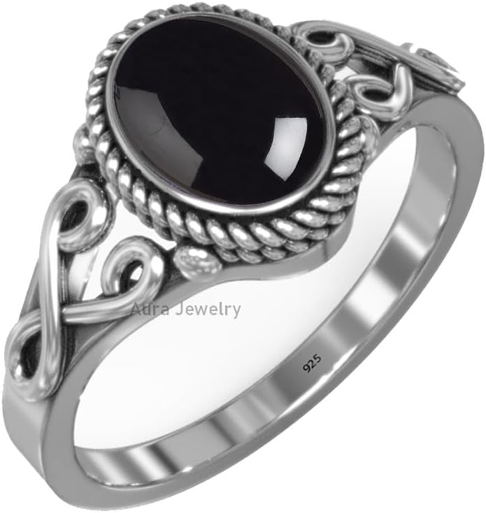 Solid 925 Sterling Silver Ring For Womens Natural Gemstone Ring Sterling Silver Wedding Ring Oval Gemstone Ring