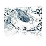 マウスパッド 大型 ゲーミング 和風 和傘 桜 和柄 上品 手描き マウスマット デスクマット 特大 おおきい キーボードパッド ゴム底 光学式 マウス対応 滑り止め 耐久性 良い おしゃれ かわいい 防水 サイバーカフェ オフィス最適 適度な表面摩擦 40cm X 75cm