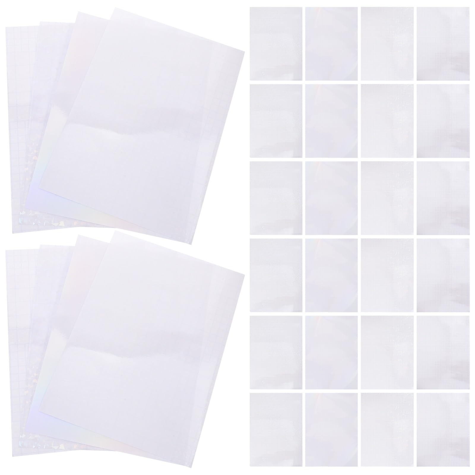 BESTonZON 40 Fogli Laminati Olografici Autoadesivi in Vinile Iridescente Carta Adesiva Glitterata Resistente All’Usura Pellicola Decorativa Fai da Te per Scrapbooking e Personalizzazione