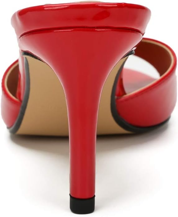 MAIERNISI JESSI Women's Mule Heels, Open Toe Slip-On Kitten Sandals, 3.07 Inch Stiletto Heel, Unisex Series