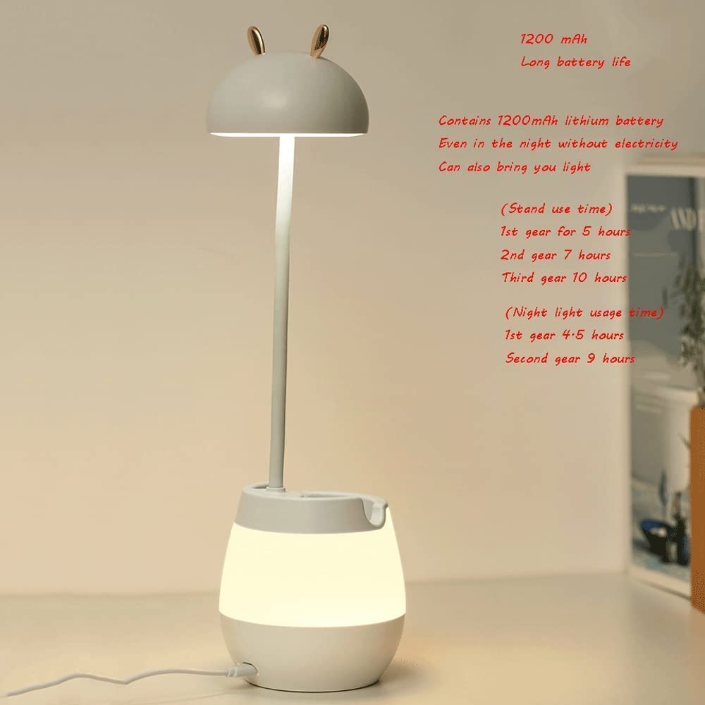 Lampe Bureau Lampe de Bureau Lampe de Lecture Lampe De Bureau LED Avec Porte-stylo Support De Téléphone Portable Protection Des Yeux Rechargeable USB Lampes De Bureau De Lecture Pour Chevet De Dortoir